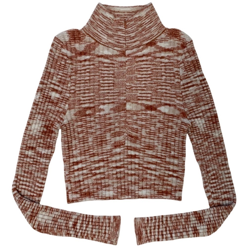 Urban Outfitters Ty Chenille Space Dye Half-Zip Crop Top Size S - Picture 11 of 17